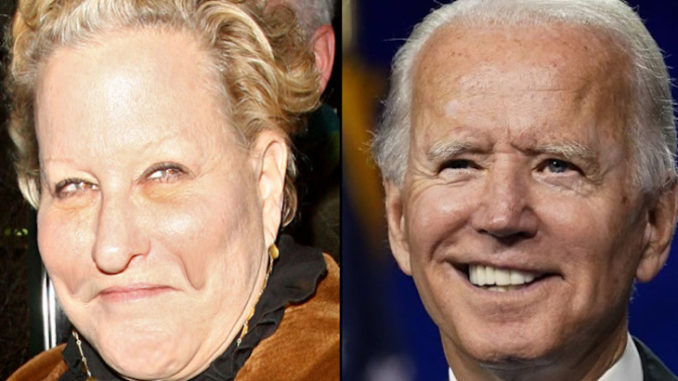 Bette Midler urges Joe Biden to kick Trump in the nuts during the first presidential debate