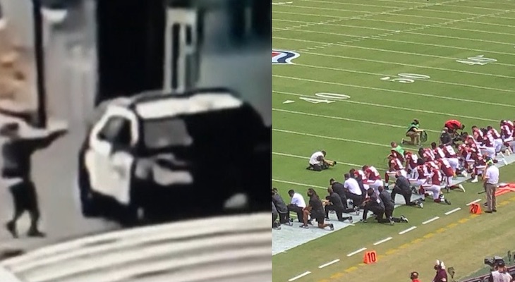 Entire Washington football team kneels in solidarity for BLM and against police brutality following ambush and shooting of two LA deputies