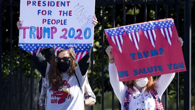 American patriots bring rally to Walter Reed hospital, chanting 'four more years'