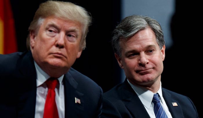 FBI Director Christopher Wray had Hunter Biden's sickening laptop from hell since December last year but didn't tell President Trump about it