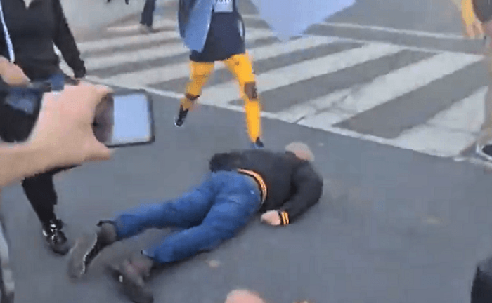 Biden supporters stomp on head of Trump supporter