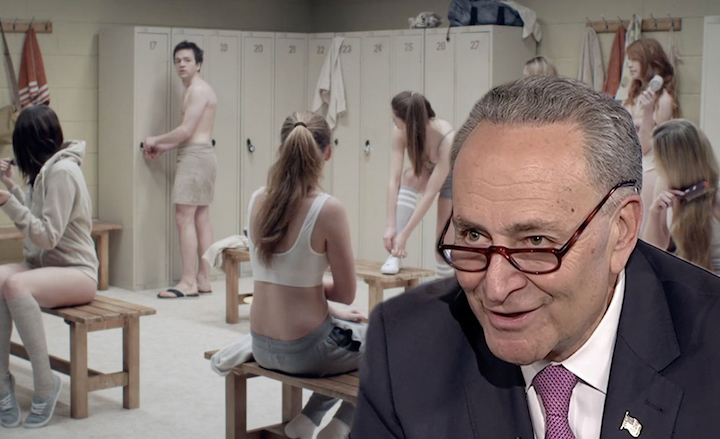 Chuck Schumer agreed with Joe Biden in letting trans students use female locker rooms and bathrooms