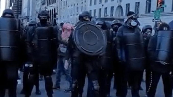 Antifa thugs march through the streets of NYC