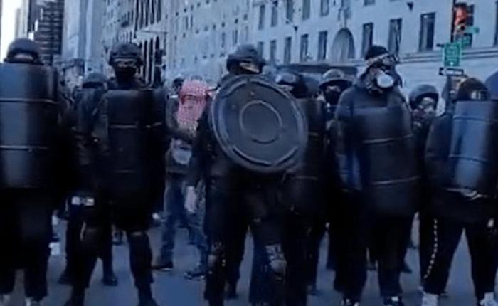 Antifa thugs march through the streets of NYC