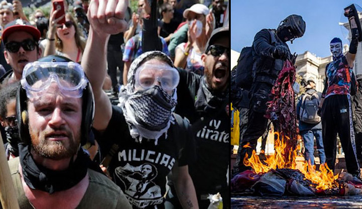 Antifa rioters tear down America following Biden's inauguration