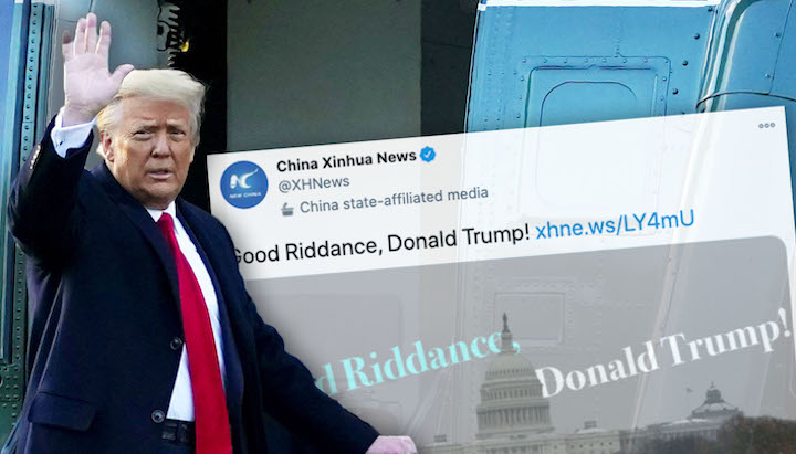 China says good riddance to donald trump