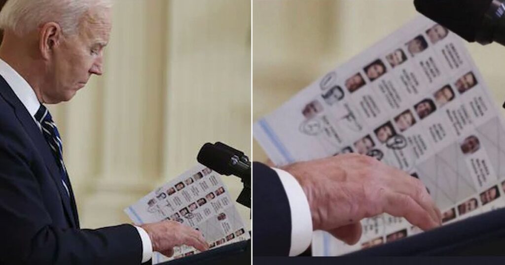 Joe Biden's cheat sheet contained names and photos of friendly reporters during presser
