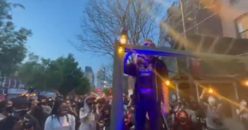 Black Lives Matter protestors demand white New York City business owners leave the city