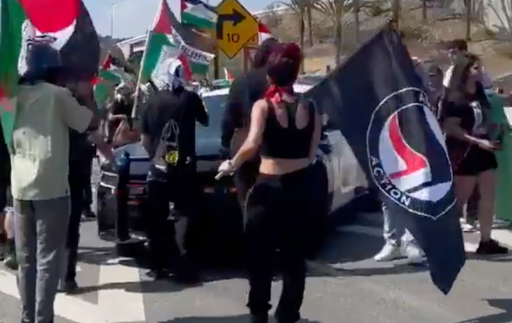 Antifa thugs block California highway and march towards Israel embassy in Los Angeles