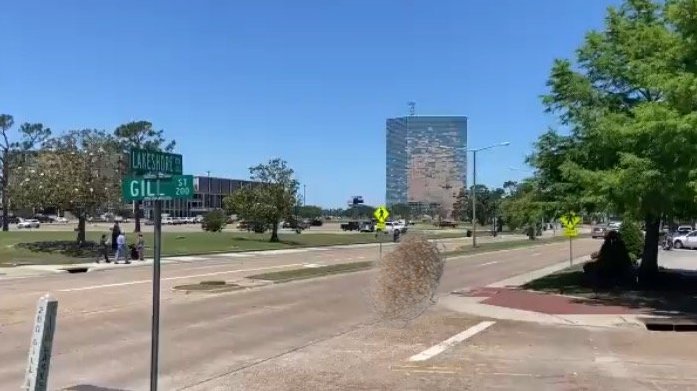 Streets completely empty at President Joe Biden arrives in Lake Charles, Louisiana