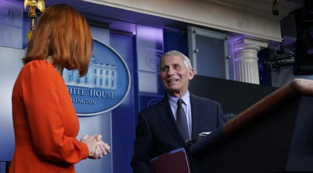 Dr Fauci and Jen Psaki
