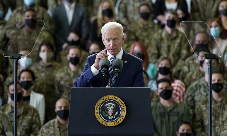 Joe Biden tells US troops that the biggest threat to America is global warming