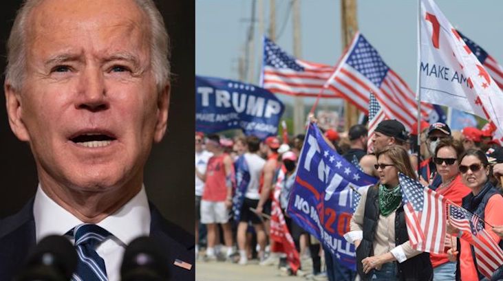 Thousands of Trump supporters greet Joe Biden in Pennsylvania