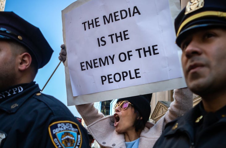58 percent of Americans believe the media is the enemy of the people