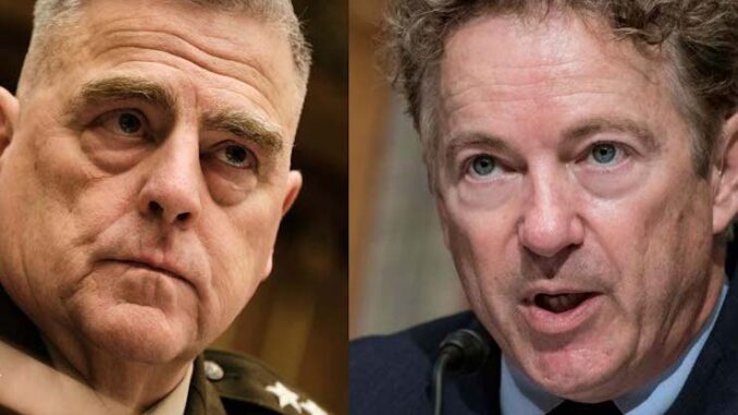 Senator Rand Paul calls for Gen. Mark Milley to be arrested for treason immediately