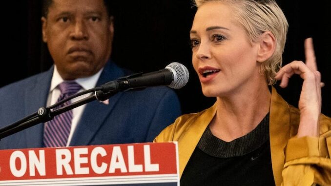 Rose McGowan endorses Larry Elder for California Governor - slams Newsom's for aiding Harvey Weinstein