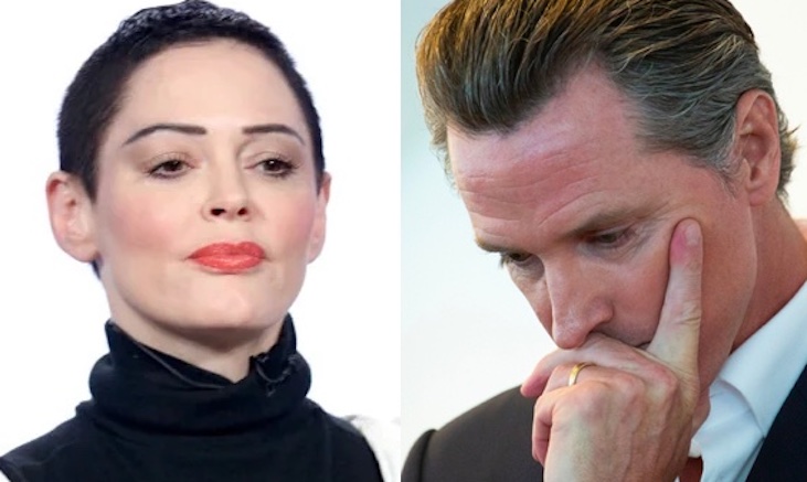 Rose McGowan reveals that Gavin Newsom's wife helped Harvey Weinstein rape girls