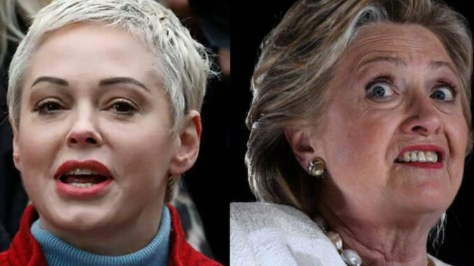 Rose McGowan tells Hillary Clinton she was in a hotel room with her husband, Bill Clinton