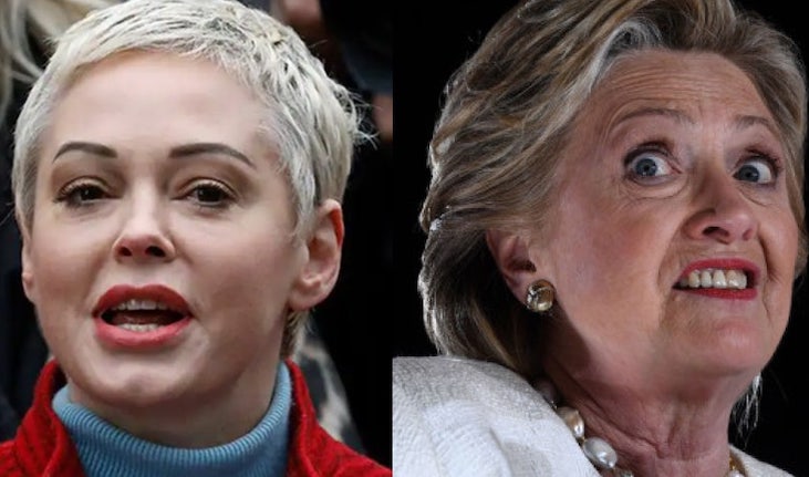 Rose McGowan tells Hillary Clinton she was in a hotel room with her husband, Bill Clinton
