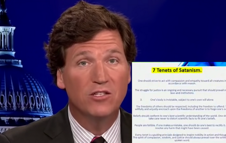 Tucker Carlson releases US army doc that likens vax mandates to the 7 tenets of satanism