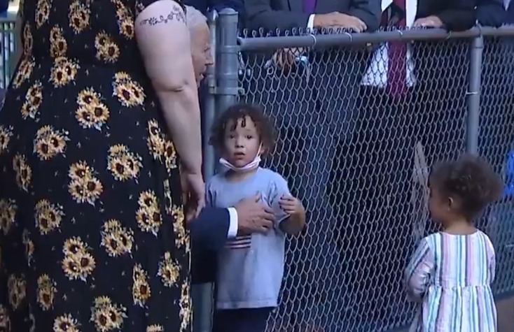 Joe Biden fondles child's nipple during visit to daycare center