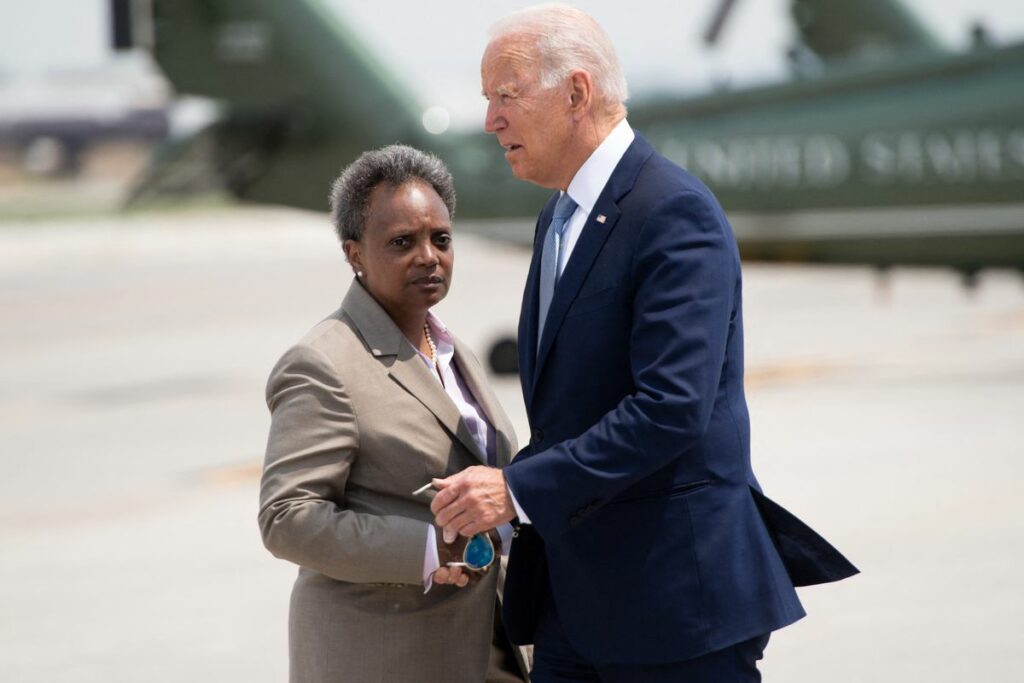 Lori Lightfoot and Joe Biden