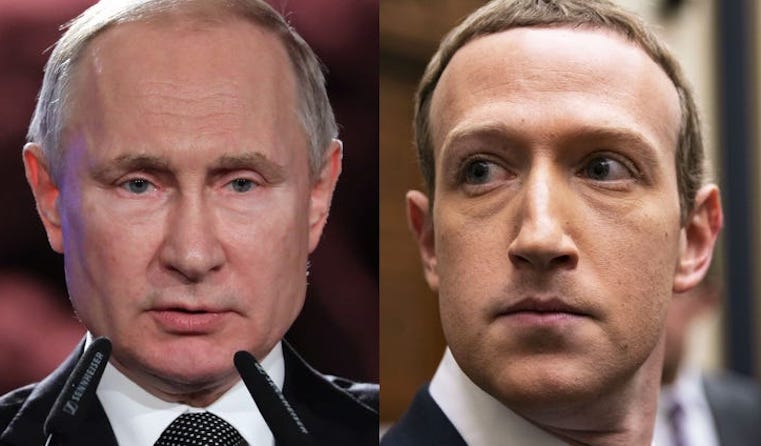 President Putin vows to save the Internet from Facebook's icy grip