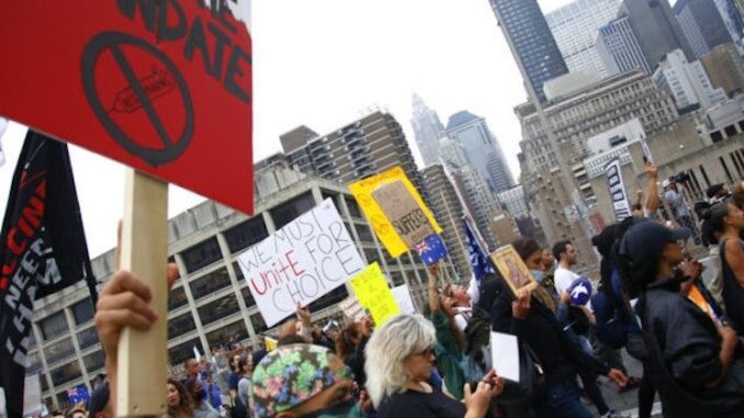 Southwest Airlines employees protest mandatory vaccines outside company's HQ