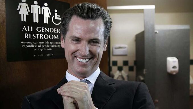 Gov. Newsom signs bill forcing public schools to provide free menstrual products in boys bathrooms