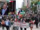 Bill De Blasio trembles with fear as crowd chant 'f**k you' at him