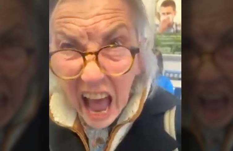 Elderly grandma silences mask nazis