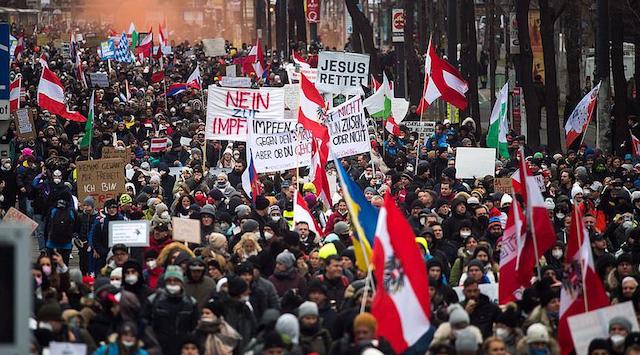 Austria rocked by massive protests in wake of vaccine mandate