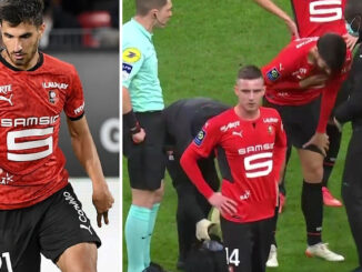 French football player rushed off mid-game due to chest pains