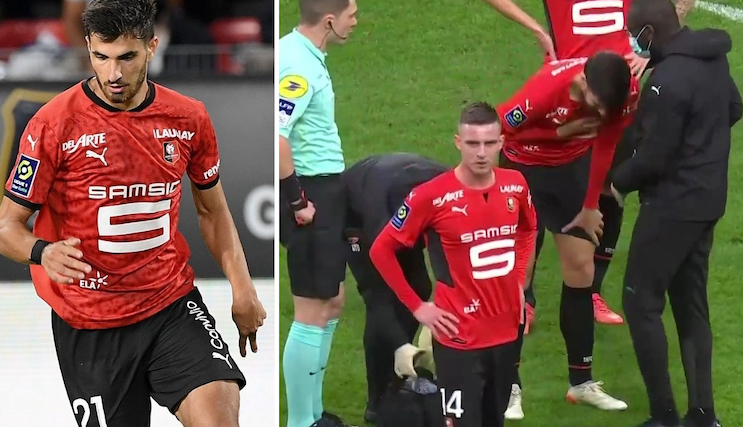 French football player rushed off mid-game due to chest pains