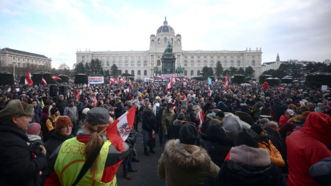 Austria protests compulsory covid jabs