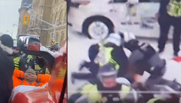 Canadian trucker left fighting for his life after Ottawa police beat him to a bloody pulp