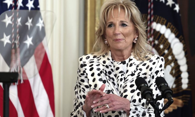 Jill Biden introduces Kamala Harris as the president of the UNITED States