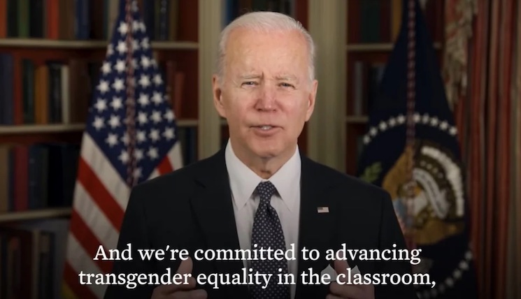 Biden urges parents to brainwash children into believing they are transgender