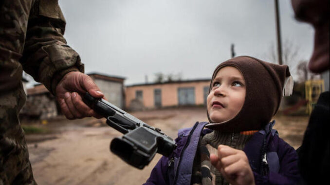 Ukrainian soldiers using women and children as human shields