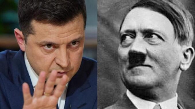 Ukraine President Volodymyr Zelenksy is following in the footsteps of Adolf Hitler and the German Nazi Party by having the opposition leader in Ukraine arrested on dubious charges.