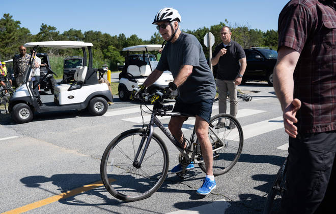 Biden on bike
