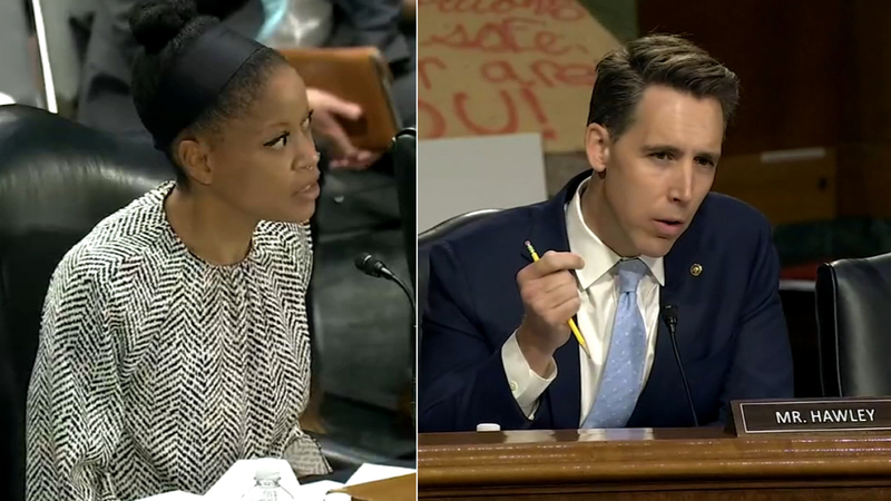 Senator Josh Hawley and law professor Khiara Bridges
