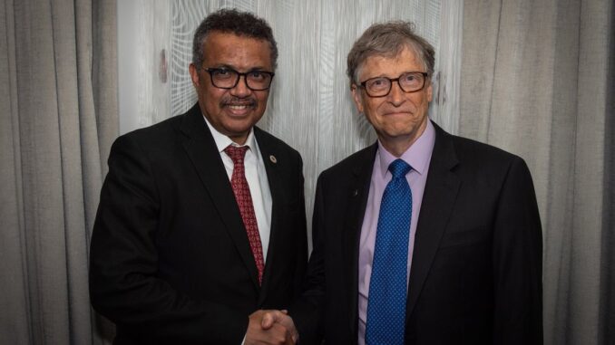 WHO chief and Bill Gates