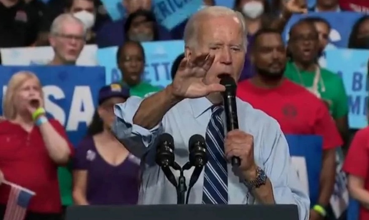 Biden trembles with fear as crowd chant 'you stole the election' right to his face