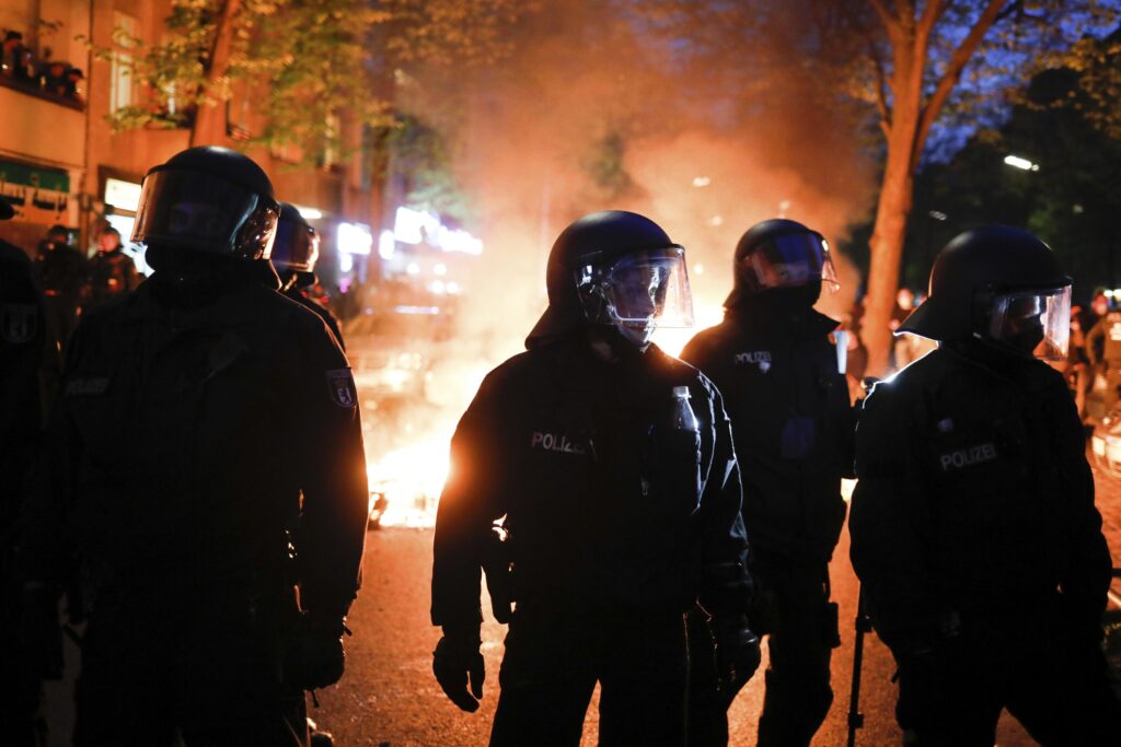 riots germany police