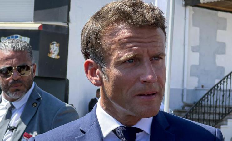 Macron trembles with fear as crowd chant 'fuck you' to his face