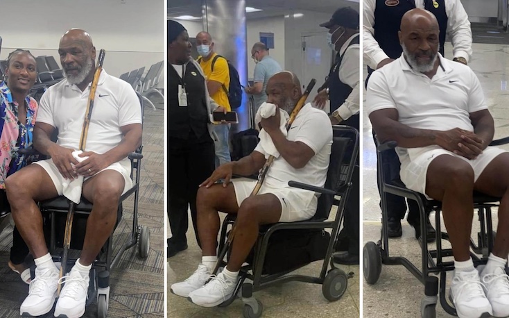 Mike Tyson spotted in wheelchair at Miami airport