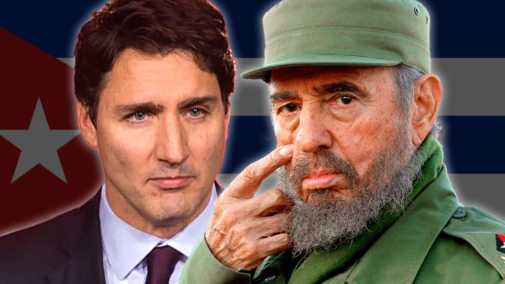 While Justin Trudeau is famously known as the son of Canada’s former liberal Prime Minister Pierre Trudeau, comparison images of Pierre, Justin and Fidel Castro suggest there might be more the story.