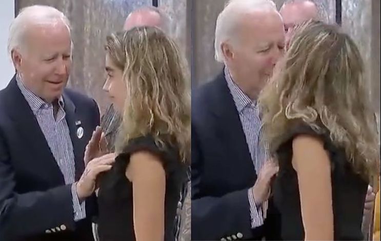 Joe Biden fondle's an underage girls breast in public