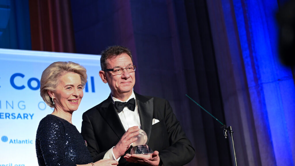 von der leyen and Pfizer CEO Bourla